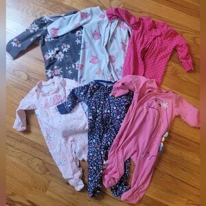Bundle Lot of 6 Month Footie Sleepers